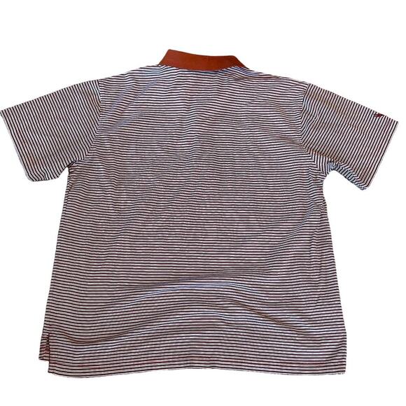Vesi Golf Men's Short Sleeve Polo.  Orange/White Striped.  Size Medium - Picture 2 of 6